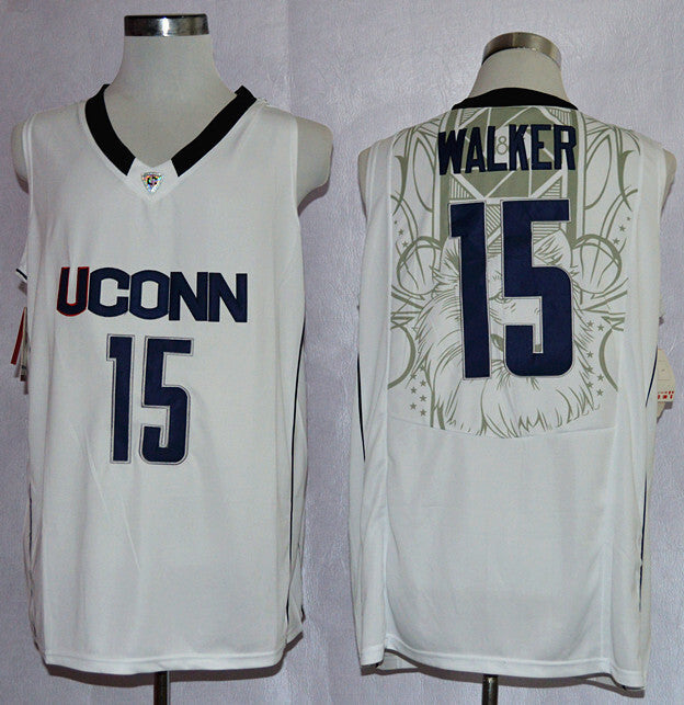 Uconn Huskies Walker 15 white College Football Jersey football jersey product view 1