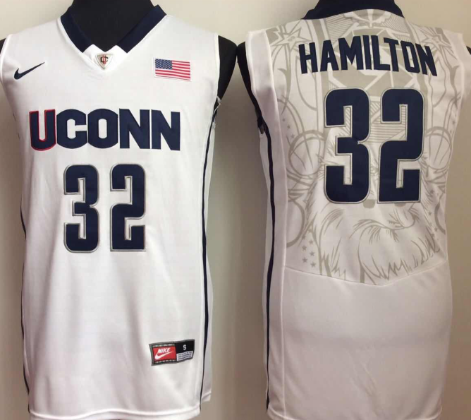 Uconn Huskies White #32 Richard Hamilton College Football Jersey football jersey product view 1