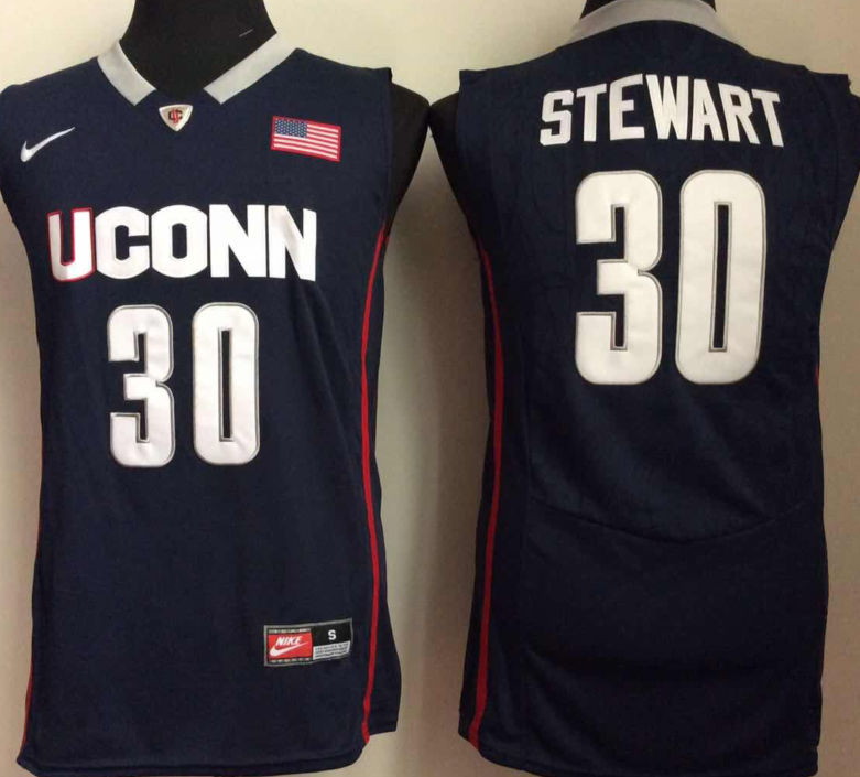 Uconn Huskies #30 Breanna Stewart Blue College Football Jersey football jersey product view 1