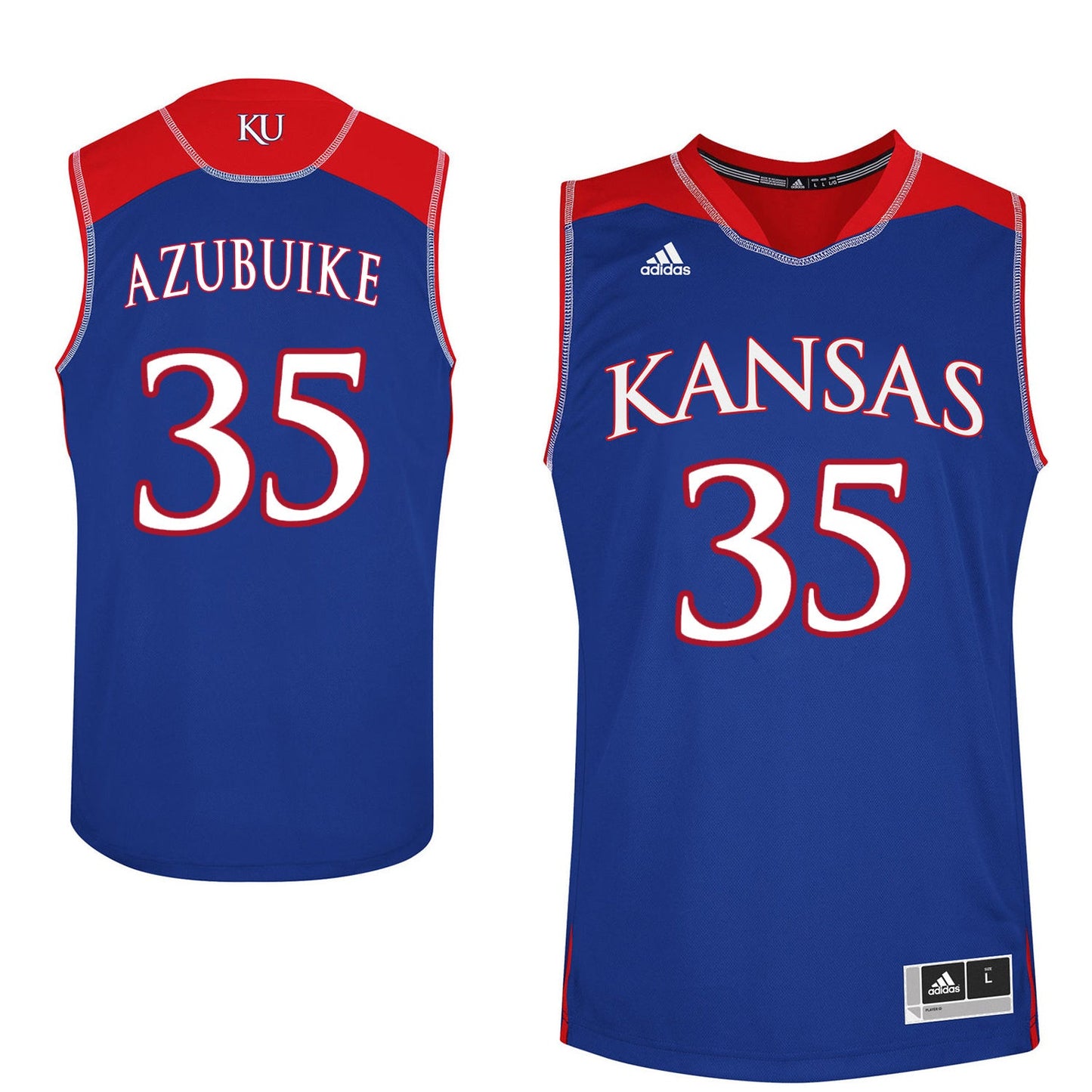 Udoka Azubuike 35 Blue College Football Jersey football jersey product view 1