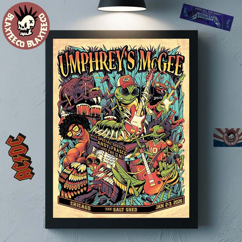 Umphreys McGee Chicago Illinois 2026 Venue Poster At The Salt Shed On January 2 And 3 2025 Home Decor Poster Canvas - T-Shirt, Sweatshirt, Hoodie