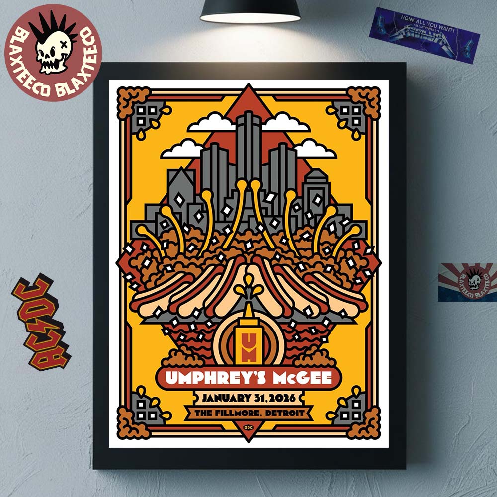 Umphreys McGee Detroit Michigan 2026 Event Poster At The Fillmore On January 31 2026 Decor Poster Canvas - T-Shirt, Sweatshirt, Hoodie