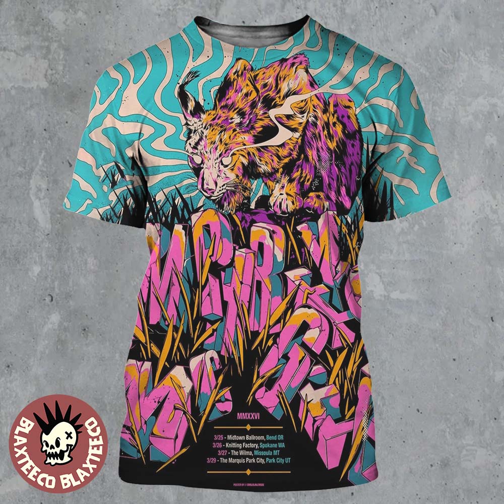 Umphreys Mcgee 2026 Intermountain West Run Shows From March 25 To 29 In Bend OR Spokane WA Missoula MT And Park City UT 3D Shirt - T-Shirt, Sweatshirt, Hoodie