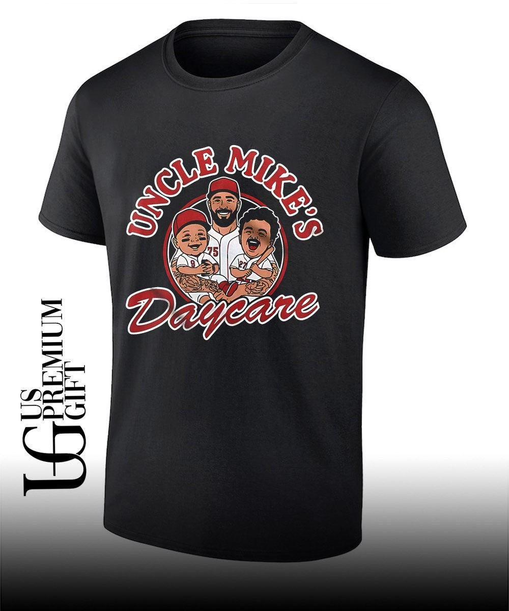 Uncle Mikes Daycare Cincinnati Reds baseball shirt Unisex T-shirt, Sweatshirt, Hoodie, Long Sleeve Tee - T-Shirt, Sweatshirt, Hoodie