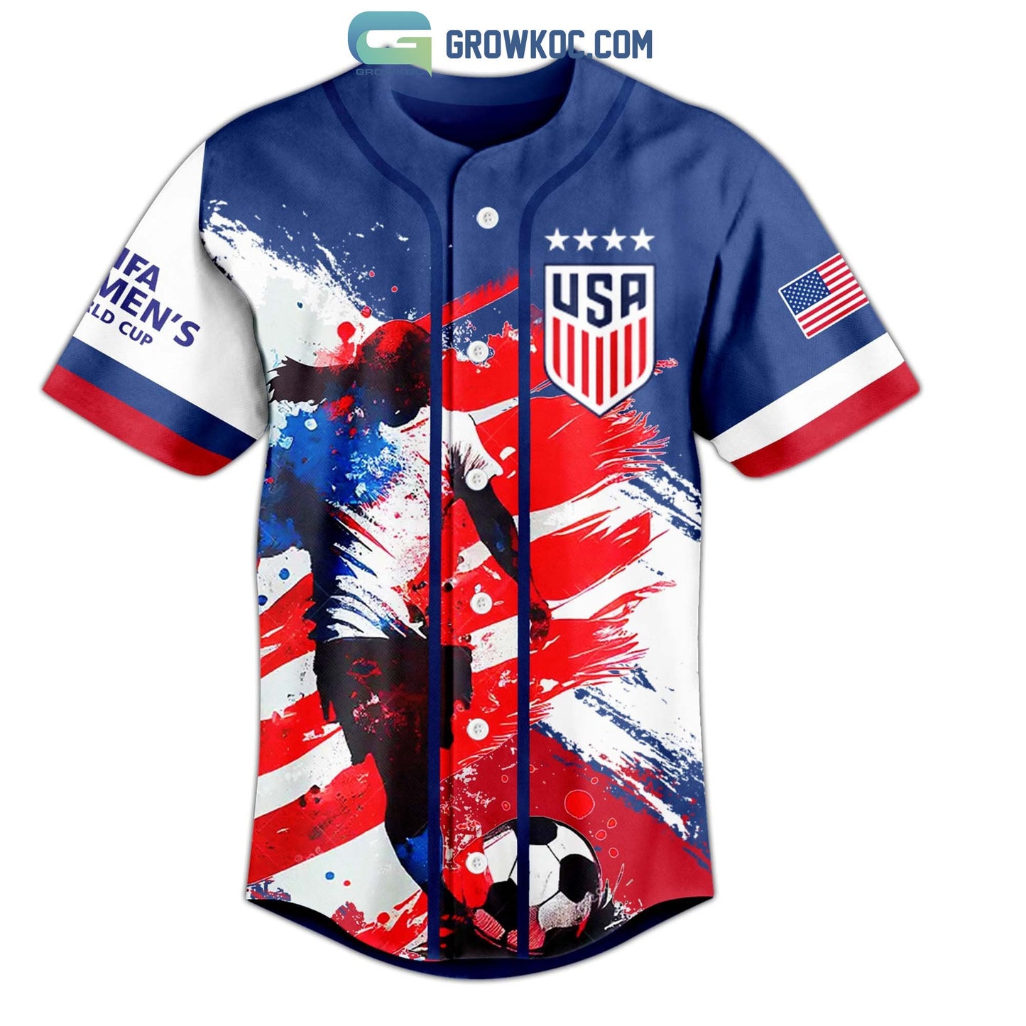 United State Womens National Soccer Team Play Like A Girl Personalized Baseball Jersey baseball jersey product view 2