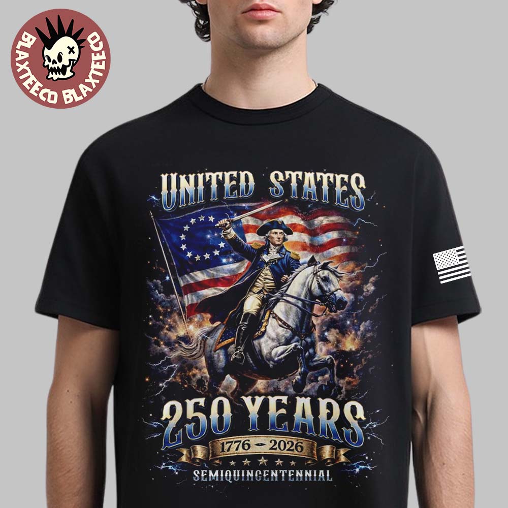 United States Of America USA 250 Anniversary 1776 2026 American Flag Semiquincentennial George Washington T-Shirt - T-Shirt, Sweatshirt, Hoodie