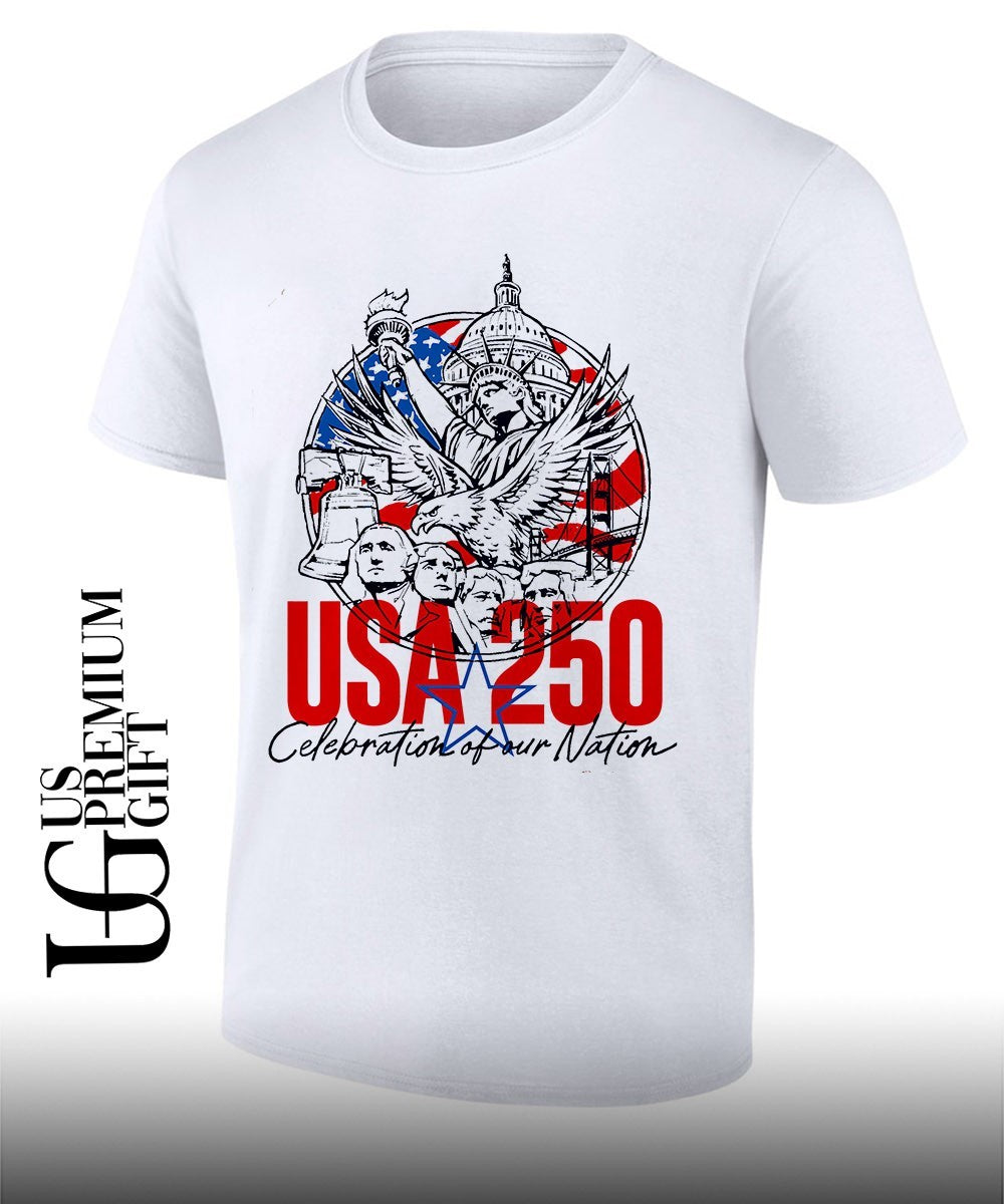 United States Of America USA 250 Patriotic Symbols Celebration Of Our Nation shirt Unisex T-shirt, Sweatshirt, Hoodie, Long Sleeve Tee - T-Shirt, Sweatshirt, Hoodie