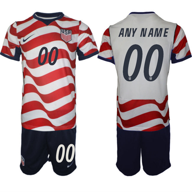 United States Custom White Red 2026 Home Soccer Jersey Suit sports jersey product view 1