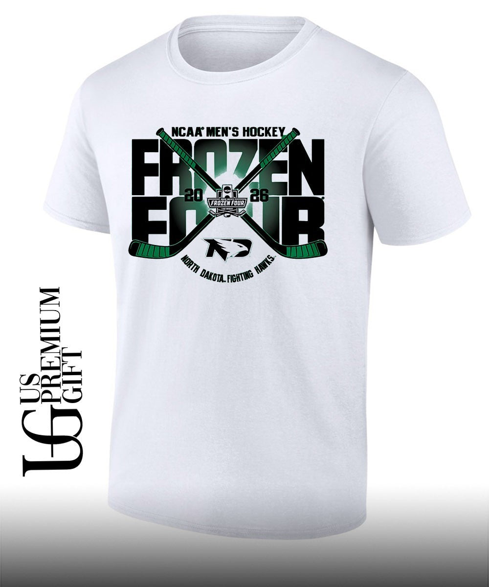 University of North Dakota Fighting Hawks Mens Hockey 2026 Frozen Four shirt Unisex T-shirt, Sweatshirt, Hoodie, Long Sleeve Tee - T-Shirt, Sweatshirt, Hoodie