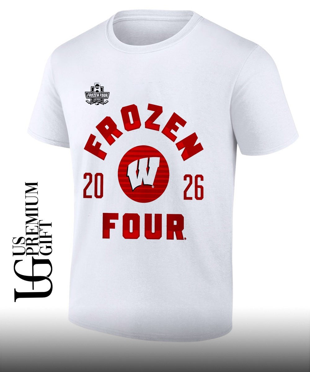University of Wisconsin Frozen Four 2026 logo NCAA Mens Las Vegas shirt Unisex T-shirt, Sweatshirt, Hoodie, Long Sleeve Tee - T-Shirt, Sweatshirt, Hoodie