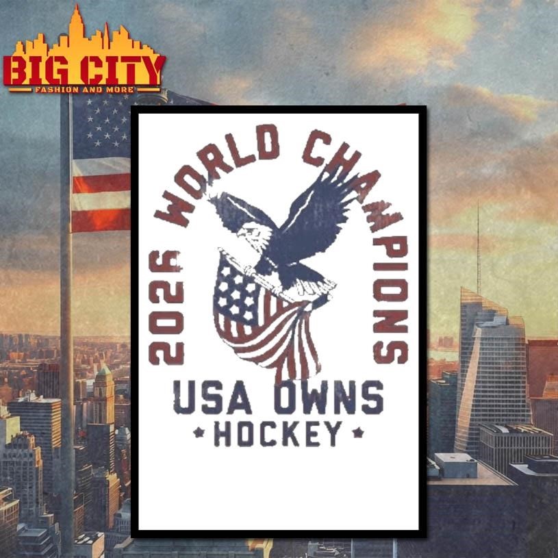 Usa Owns Hockey 2026 Champions - Adult & Kids T-Shirts, Sweatshirts & Hoodies apparel design preview 4