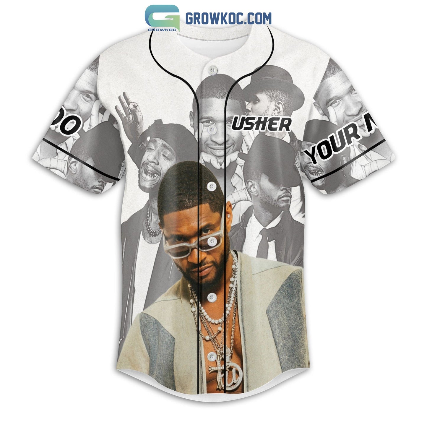 Usher Battle Scars Personalized Baseball Jersey baseball jersey product view 2