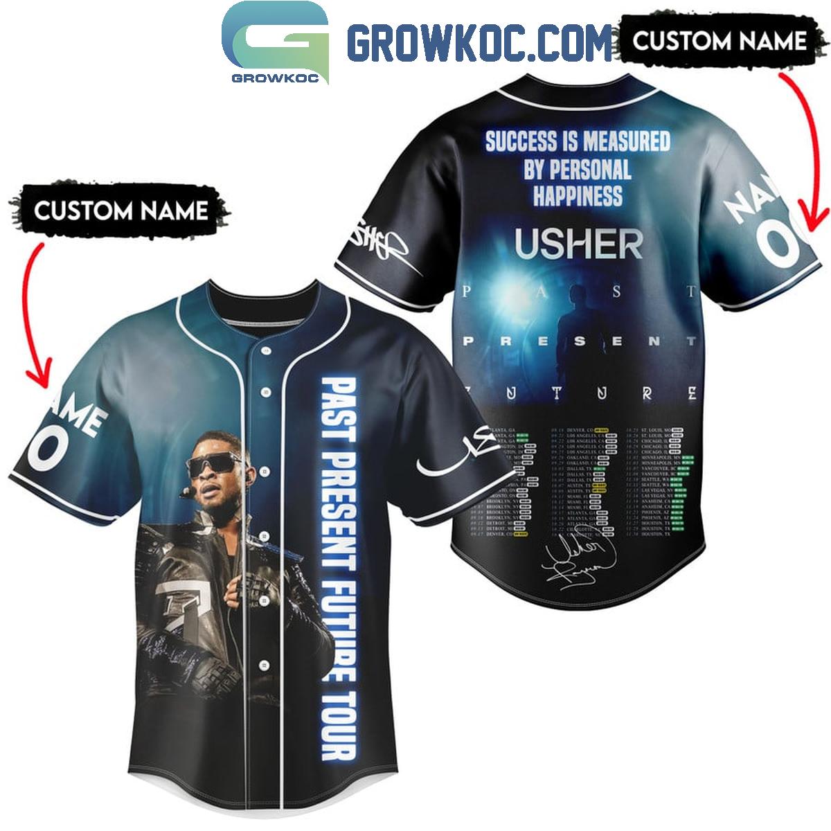 Usher Success Is Measured By Personal Happiness Personalized Baseball Jersey baseball jersey product view 1