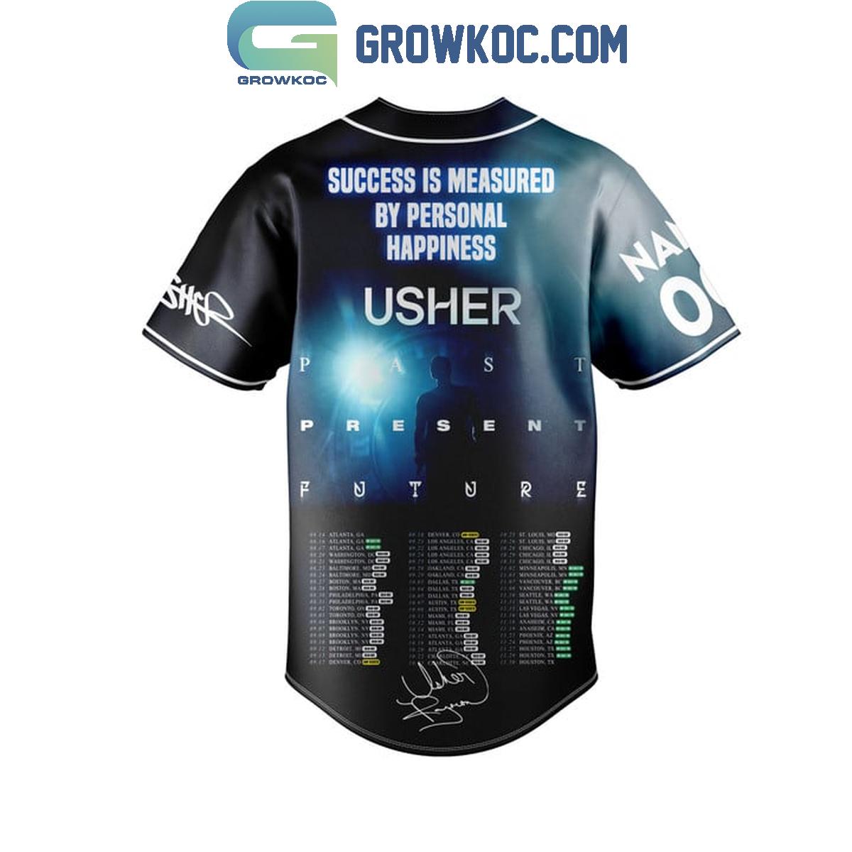 Usher Success Is Measured By Personal Happiness Personalized Baseball Jersey baseball jersey product view 3