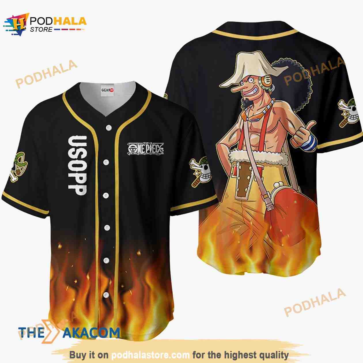 Usopp Anime 3D Baseball Jersey Shirt baseball jersey product view 1