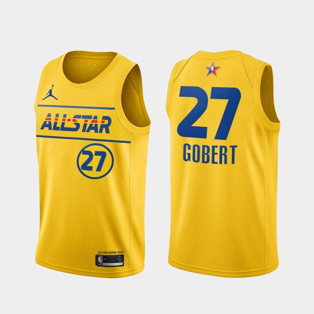 Utah Jazz #27 Rudy Gobert 2021-all-star-western-conference-gold-jazz-jersey Basketball Jersey basketball jersey product view 1