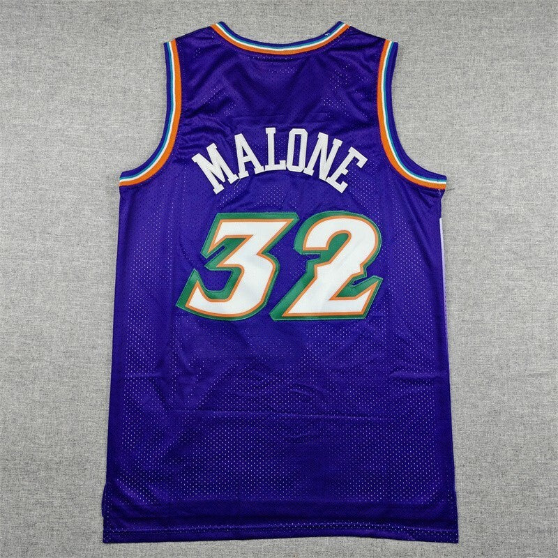 Utah Jazz #32 Karl Malone Jazz 32 Purple Gold Logo Style 1 Basketball Jersey basketball jersey product view 1