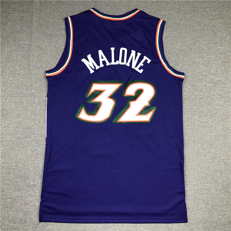 Utah Jazz #32 Karl Malone Jazz 32 Purple Gold Logo Style 3 Basketball Jersey basketball jersey product view 1