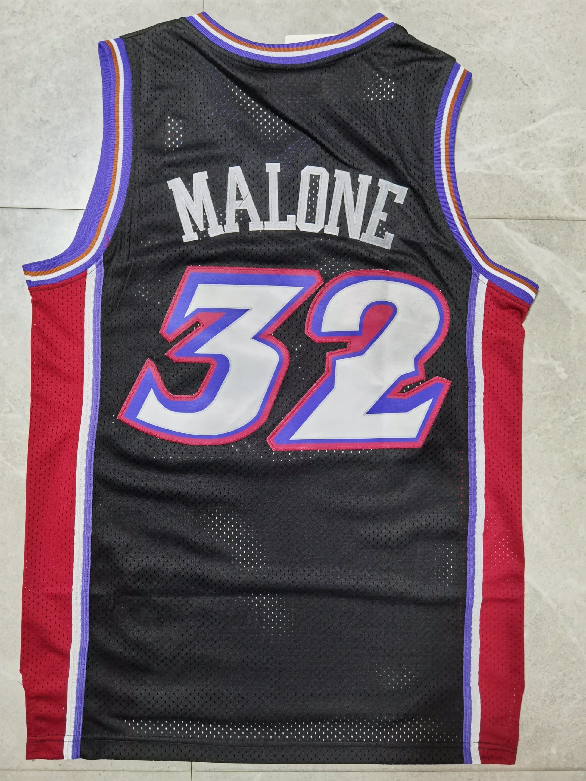 Utah Jazz #32 Karl Malone Jazz Team 32# Karl - Malone Black Retro Jersey Style 1 Basketball Jersey basketball jersey product view 1
