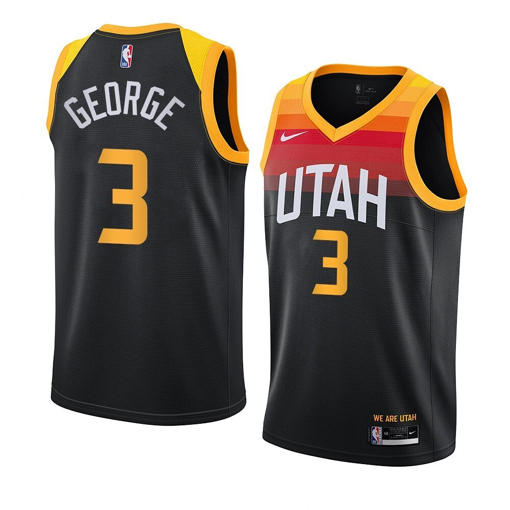Utah Jazz #3 Keyonte George 2023 NBA Draft Men Black Jersey 2022-2023 City Edition Basketball Jersey basketball jersey product view 1