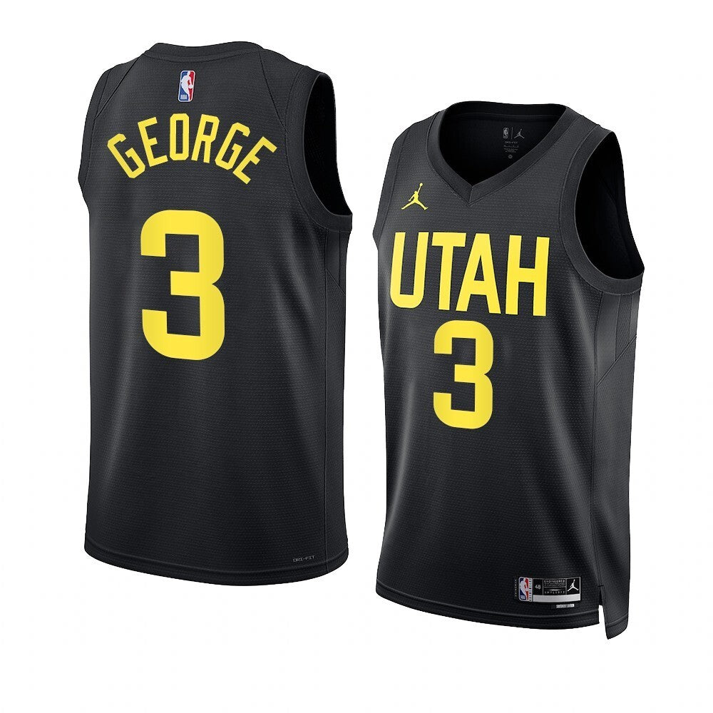 Utah Jazz #3 Keyonte George 2023 NBA Draft Men Black Jersey 2022-2023 Statement Edition Basketball Jersey basketball jersey product view 1