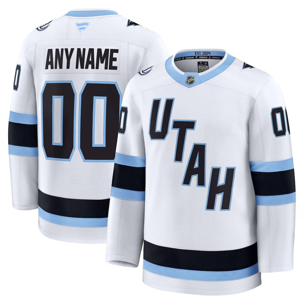 Utah Mammoth Fanatics Away Premium Custom Jersey - White Hockey Jersey hockey jersey product view 1
