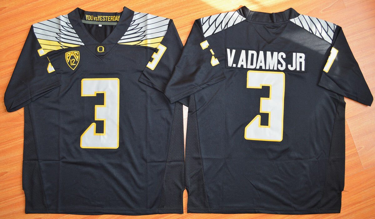 V.Adams Jr 3 Black College Football Jersey football jersey product view 1