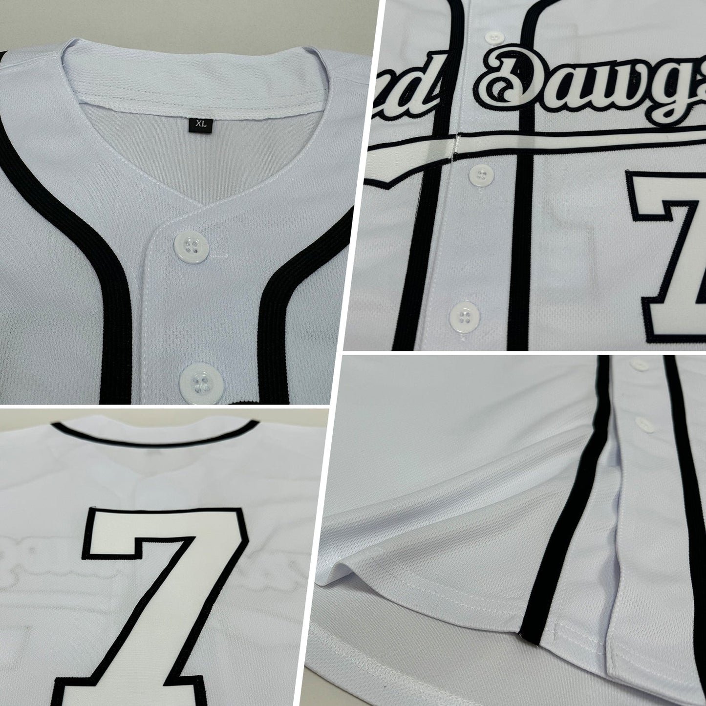 Custom White White-Black Authentic Sleeveless Baseball Jersey baseball jersey product view 2