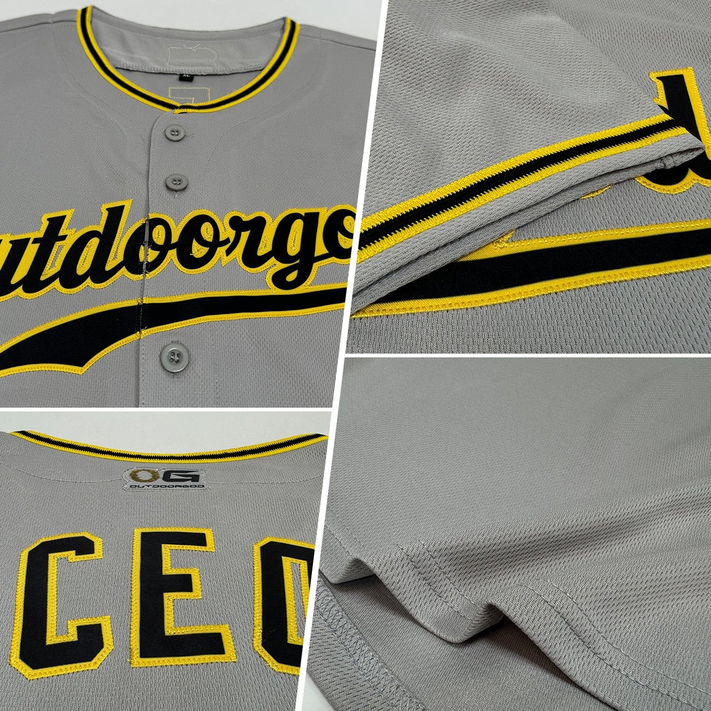 Custom Gray Black-Gold Authentic Sleeveless Baseball Jersey baseball jersey product view 2