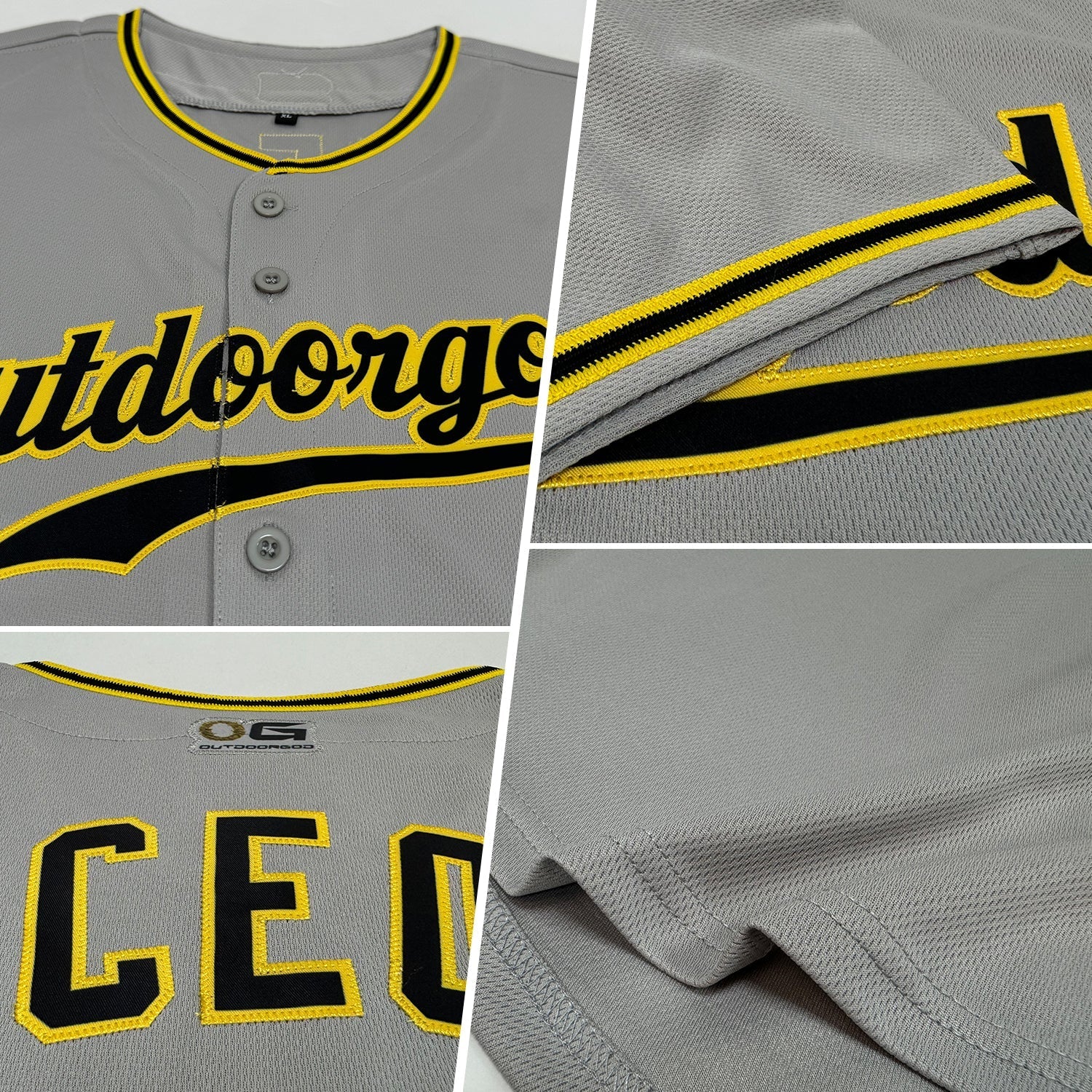 Custom Gray Black-Gold Authentic Sleeveless Baseball Jersey baseball jersey product view 2