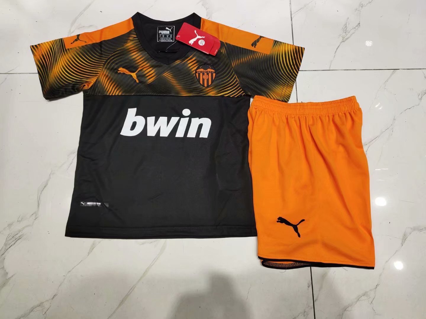 Valencia Black Soccer Jersey sports jersey product view 1
