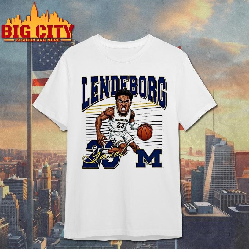 Valiant University Of Michigan Basketball Yaxel Lendeborg Caricature Shirt Unisex T-shirt, Sweatshirt, Hoodie, Long Sleeve Tee - T-Shirt, Sweatshirt, Hoodie