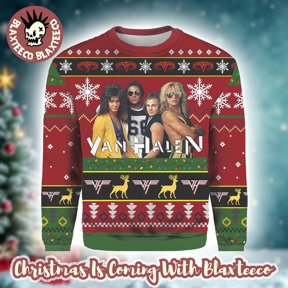 Van Halen Band Member Photo You Miss Your Drink Gift For Fans 2025 Knitted Ugly Christmas Sweater - T-Shirt, Sweatshirt, Hoodie