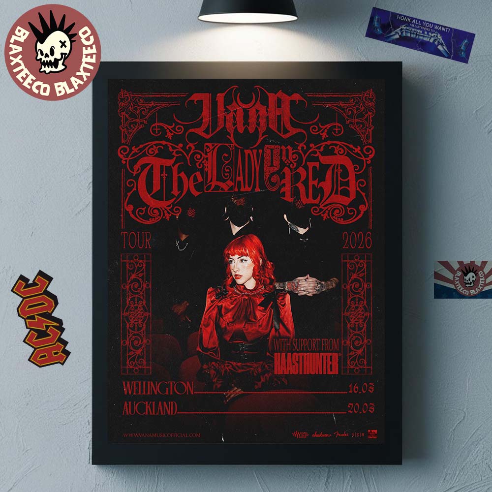Vana The Lady In Red Tour 2026 New Zealand In Wellington And Auckland On March 16 And 20 2026 Home Decor Poster Canvas - T-Shirt, Sweatshirt, Hoodie