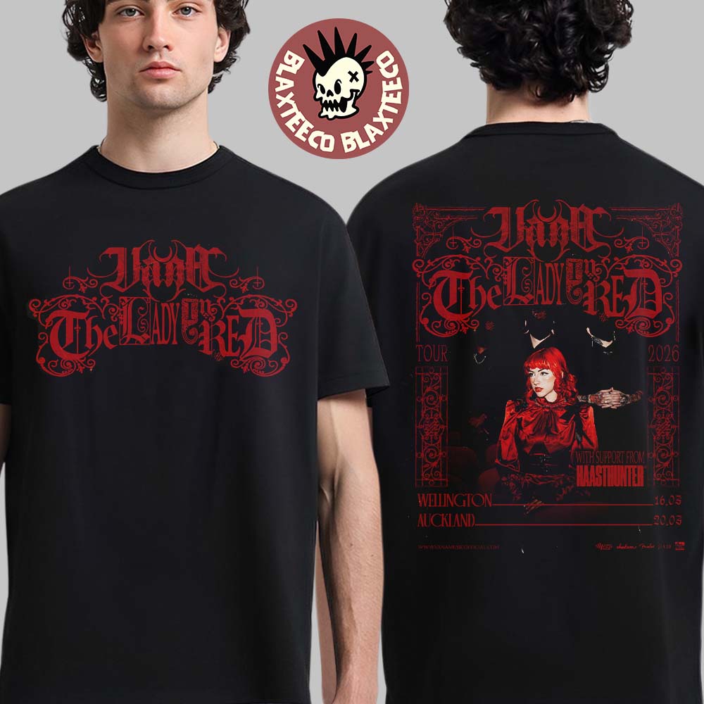 Vana The Lady In Red Tour 2026 New Zealand In Wellington And Auckland On March 16 And 20 2026 Two Sided T-Shirt - T-Shirt, Sweatshirt, Hoodie