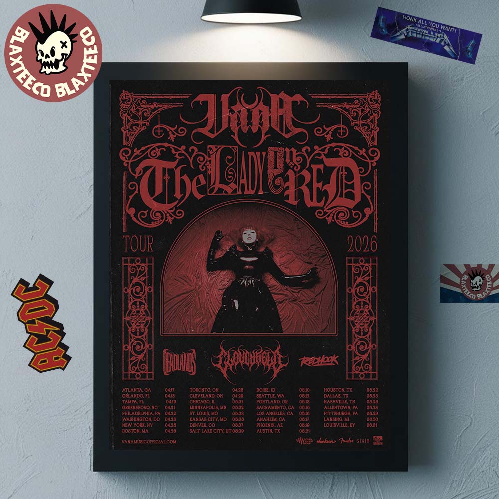 Vana The Lady In Red Tour 2026 North American Schedule Tour Dates Home Decor Poster Canvas - T-Shirt, Sweatshirt, Hoodie