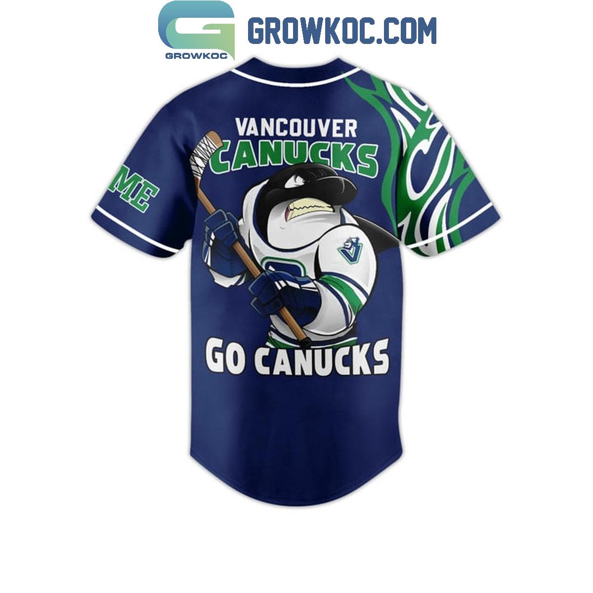 Vancouver Canucks Go Canucks Flame Personalized Baseball Jersey baseball jersey product view 3