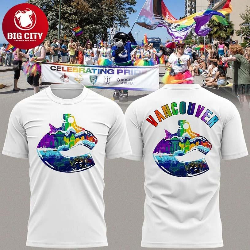 Vancouver Canucks Pride Night Gift For Fans Two Sided Shirt Unisex T-shirt, Sweatshirt, Hoodie, Long Sleeve Tee - T-Shirt, Sweatshirt, Hoodie