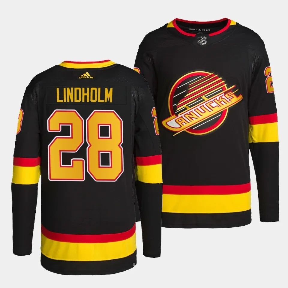 Vancouver Canucks #28 Elias Lindholm Alternate Black Jersey Hockey Jersey hockey jersey product view 1
