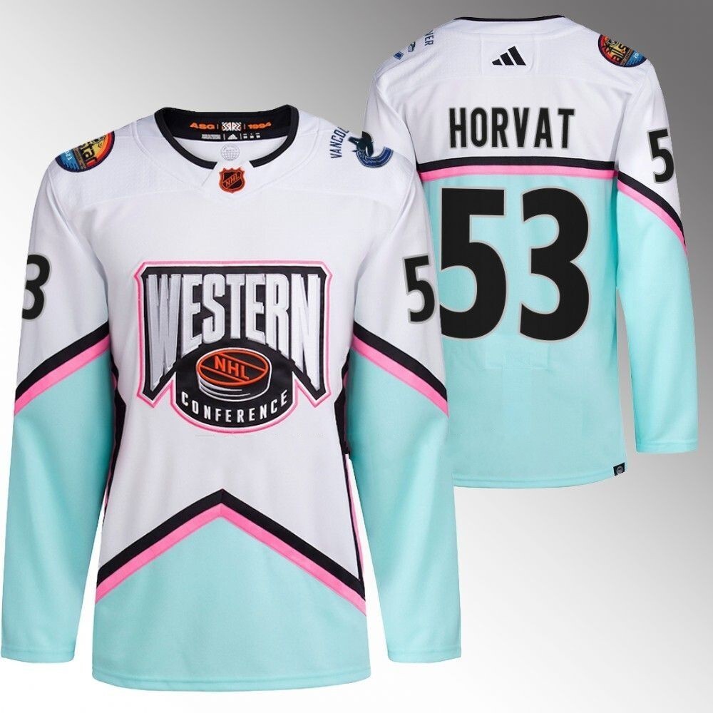 Vancouver Canucks #53 Bo Horvat White 2023 NHL All-Star Western Conference Authentic Jersey hockey jersey product view 1