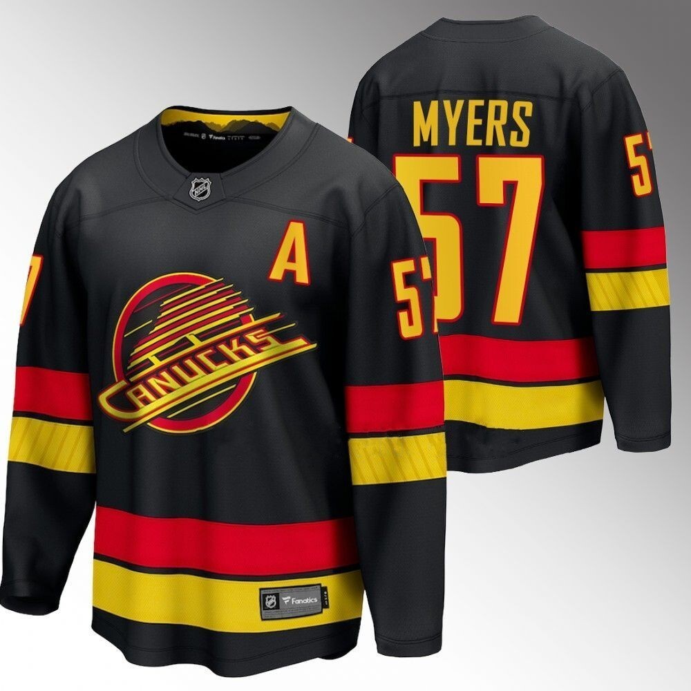 Vancouver Canucks #67 Tyler Myers Black 2023-24 Alternate Hockey Jersey hockey jersey product view 1