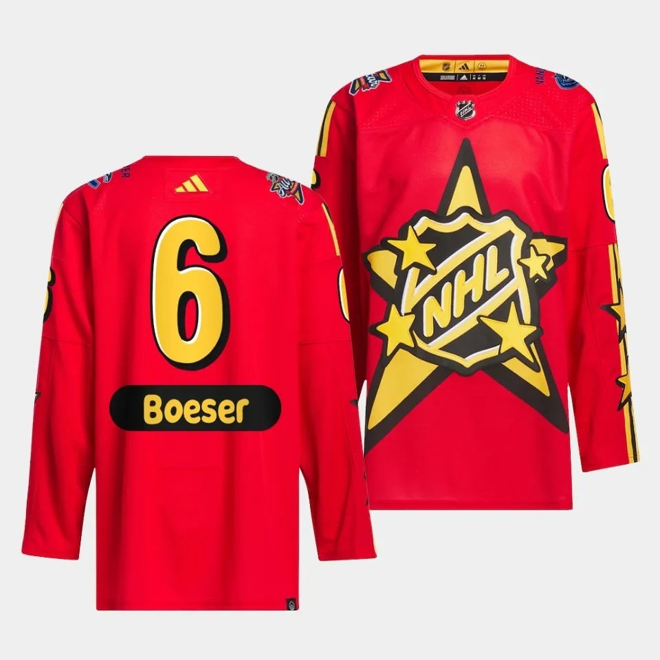 Vancouver Canucks #6 Brock Boeser 2024 NHL All-Star Red Hockey Jersey hockey jersey product view 1