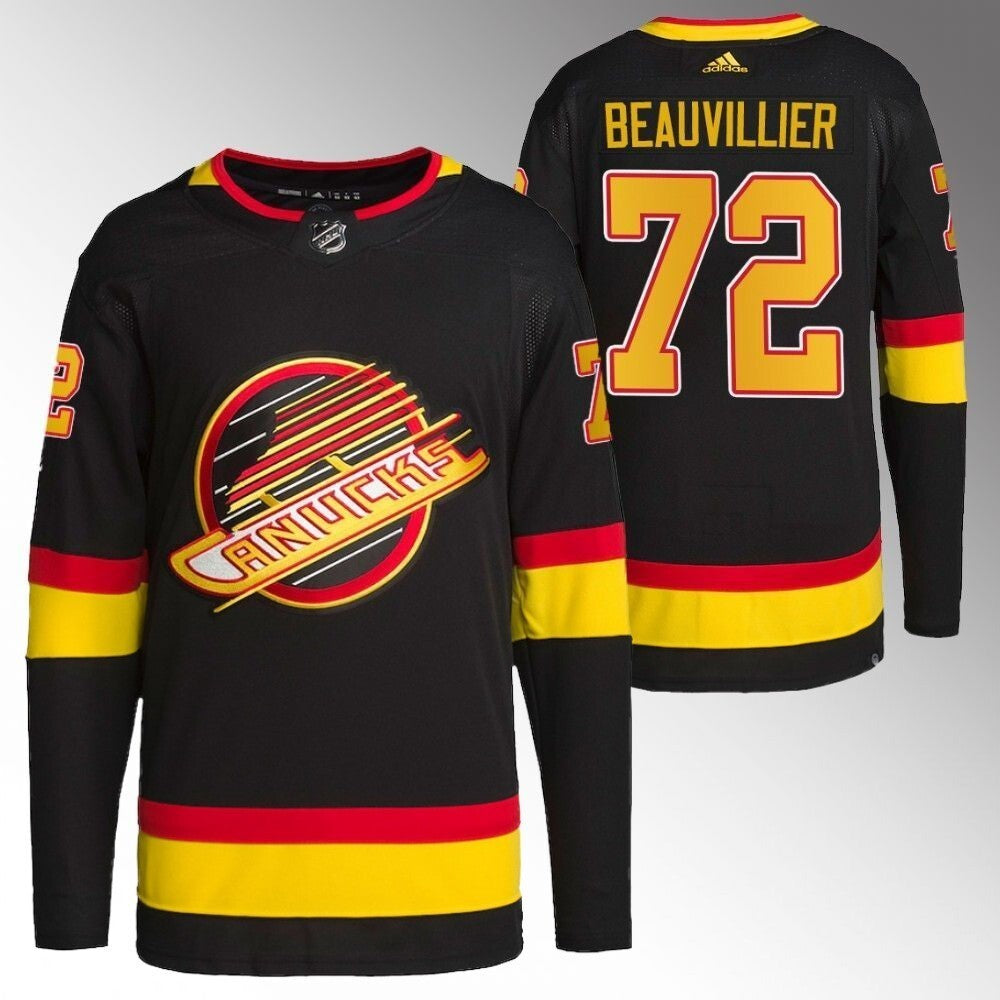 Vancouver Canucks #72 Anthony Beauvillier Black Third Jersey Hockey Jersey hockey jersey product view 1
