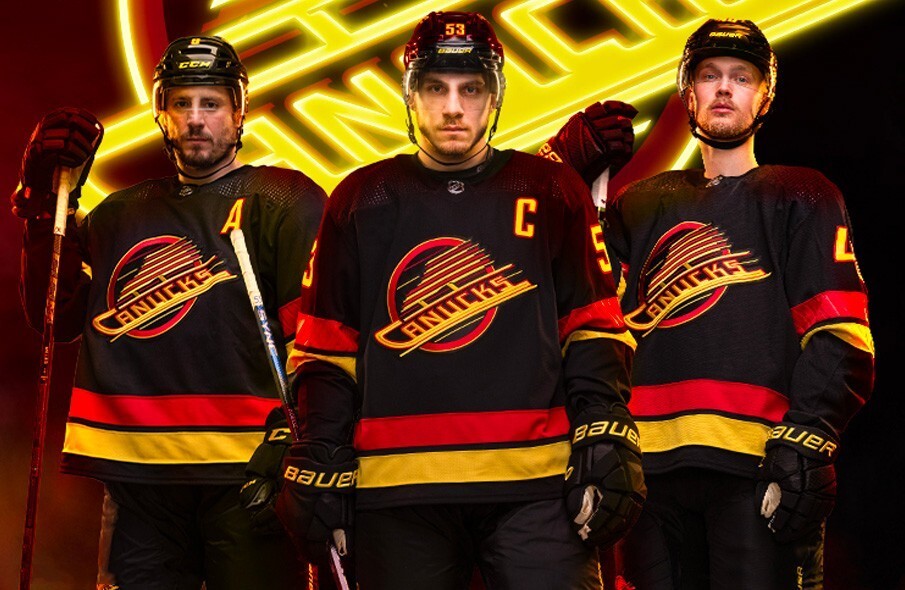Vancouver Canucks new-flying-skate-uniform-2023-sportslogosnet_conew1 Hockey Jersey hockey jersey product view 1