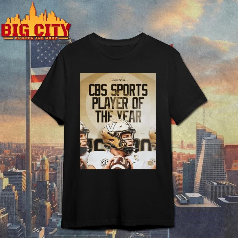 Vanderbilt Commodores Diego Pavia 2025 Cbs Sports Player Of The Year Shirt Unisex T-shirt, Sweatshirt, Hoodie, Long Sleeve Tee - T-Shirt, Sweatshirt, Hoodie