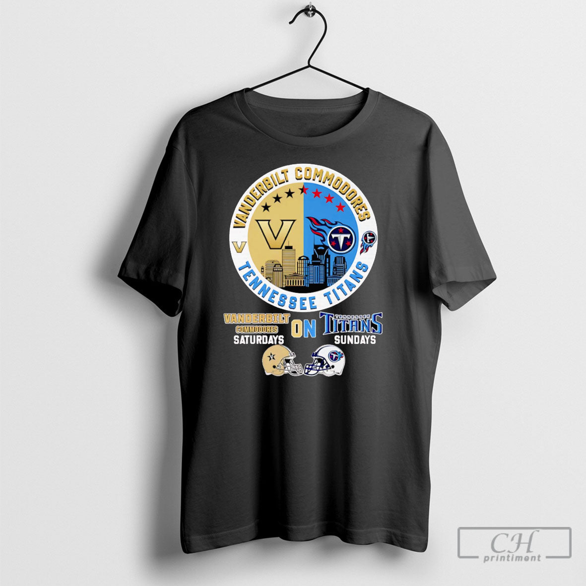 Vanderbilt Commodores On Saturdays Tennessee Titans On Sundays Skyline Shirt Unisex T-shirt, Sweatshirt, Hoodie, Long Sleeve Tee - T-Shirt, Sweatshirt, Hoodie