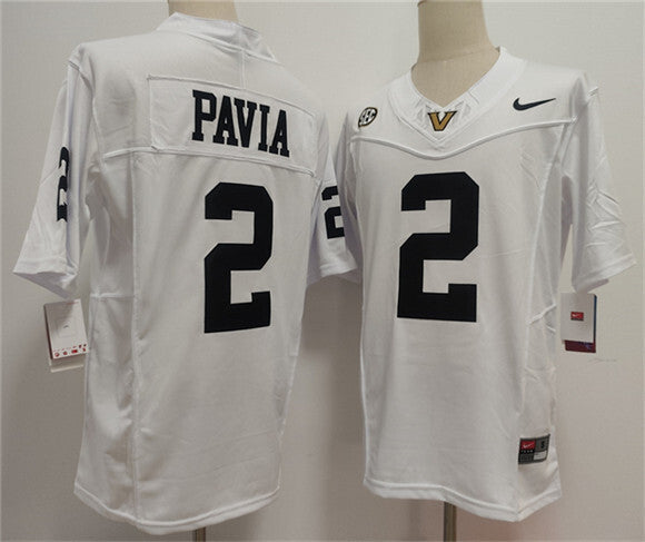 Vanderbilt Commodores #2 Diego Pavia College Football Jersey football jersey product view 1