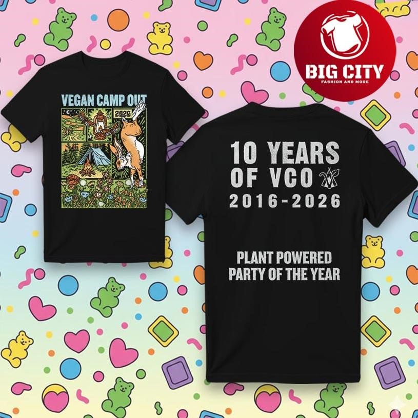 Vegan Camp Out 2026 Two Sided Shirt Unisex T-shirt, Sweatshirt, Hoodie, Long Sleeve Tee - T-Shirt, Sweatshirt, Hoodie