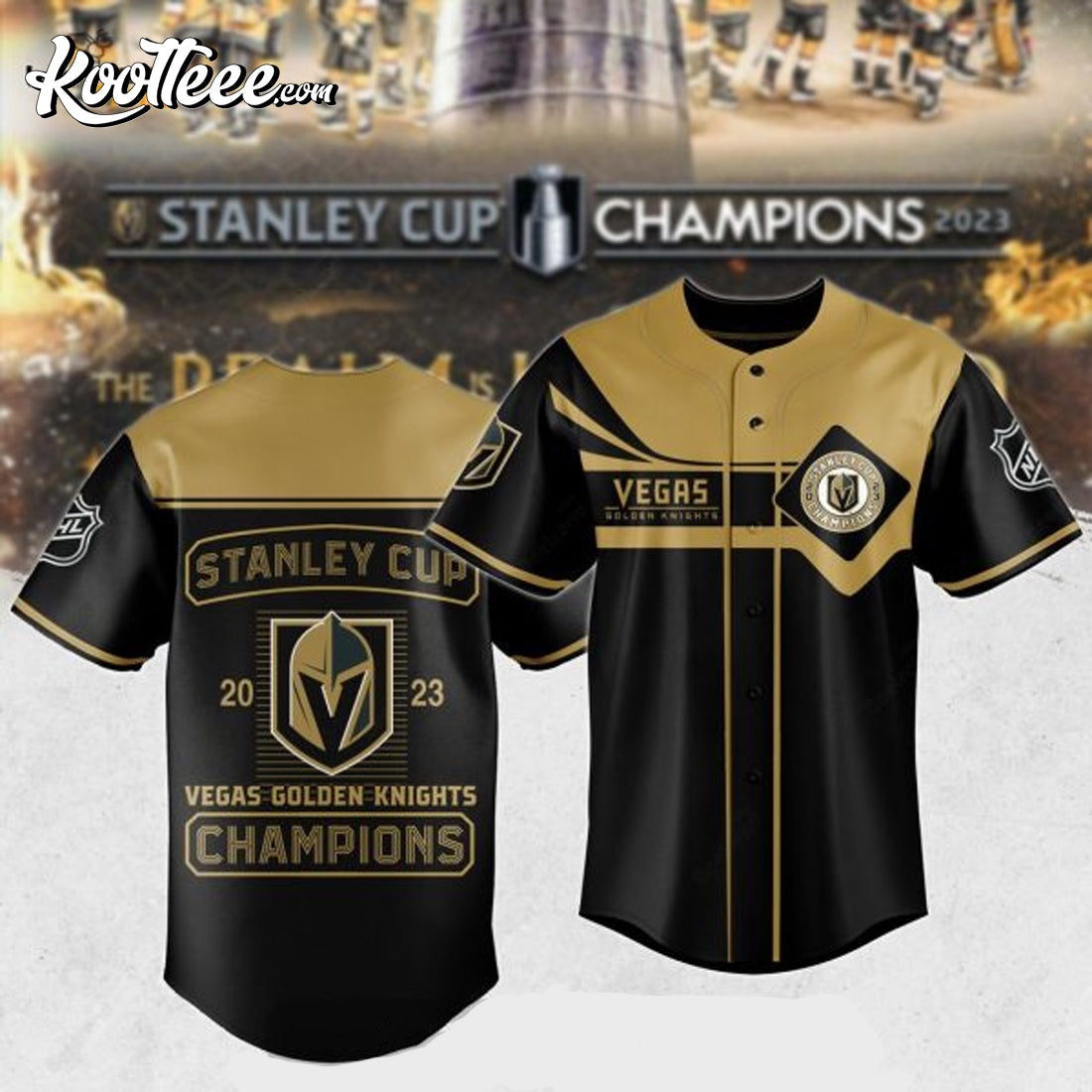 Vegas Golden Knights 2023 Stanley Cup Champions Baseball Jersey baseball jersey product view 1