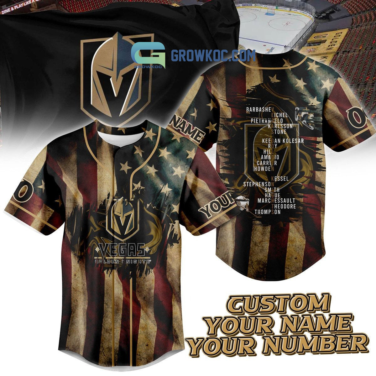 Vegas Golden Knights 4 July United States Of American Personalized Baseball Jersey baseball jersey product view 1